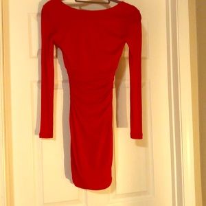 Red long sleeve dress